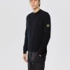 Maglione Girocollo in Cotone a Costine Nero