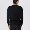 Maglione Girocollo in Cotone a Costine Nero