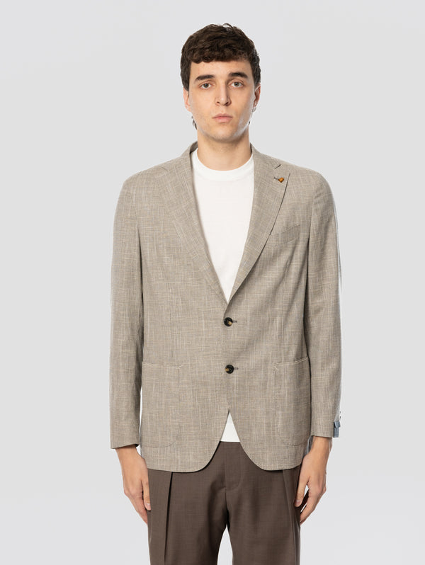 Giacca in Tessuto Armaturato Beige