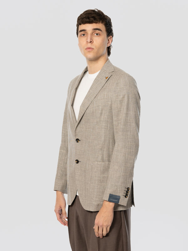 Giacca in Tessuto Armaturato Beige