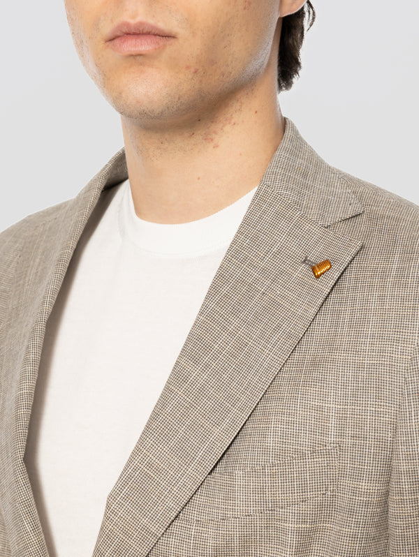 Giacca in Tessuto Armaturato Beige