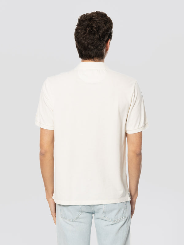 Polo Charles in Piquet di Cotone Bianco