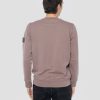 Felpa Girocollo in Cotone Garzato Viola/Grigio