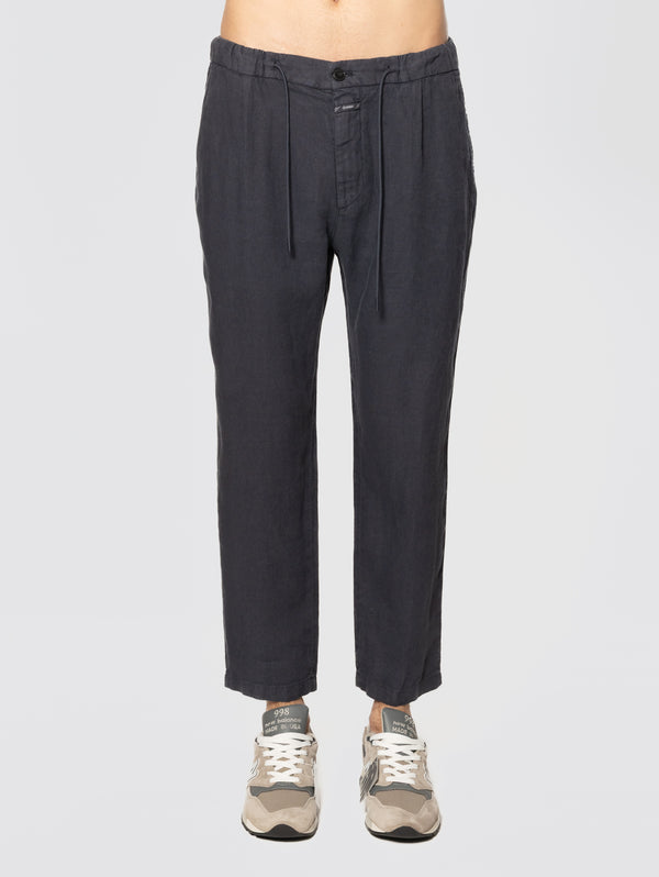 Pantaloni in Lino con Coulisse Lavagna