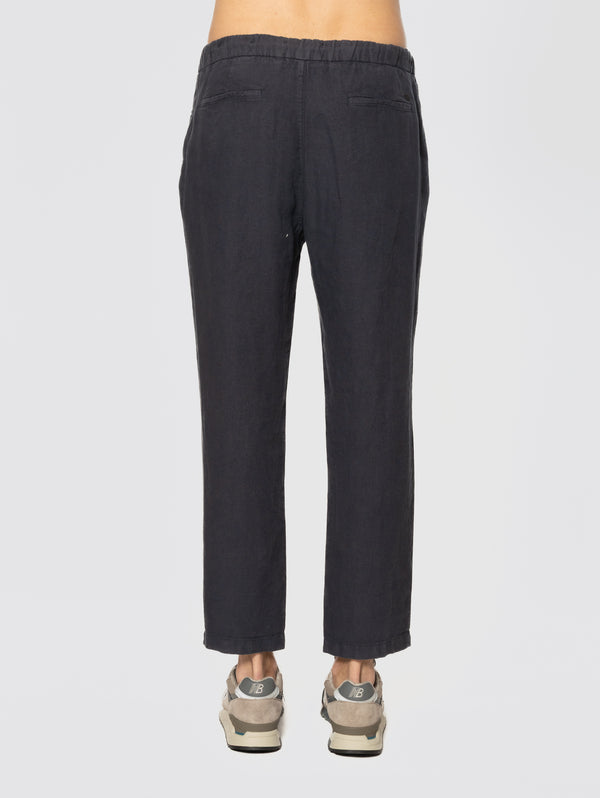 Pantaloni in Lino con Coulisse Lavagna