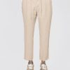Pantaloni in Lino con Coulisse Fango