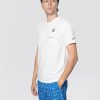 T-shirt con Taschino e Stampa con Ricamo Bartman Bianco