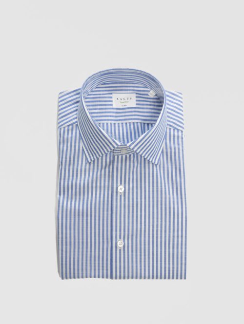 Camicia Wrinkle Free a Righe Bianco/Blu