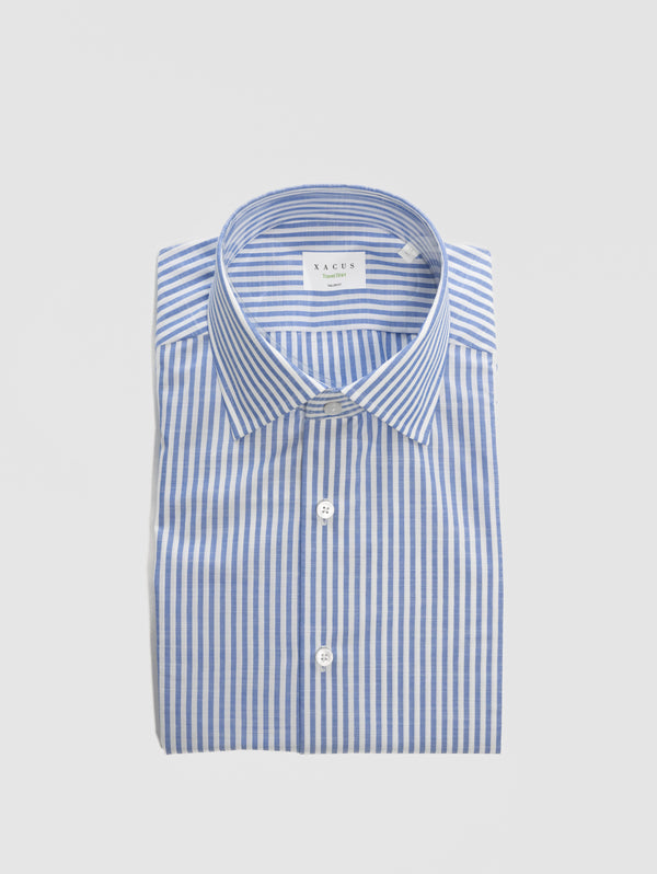 Camicia Wrinkle Free a Righe Bianco/Blu