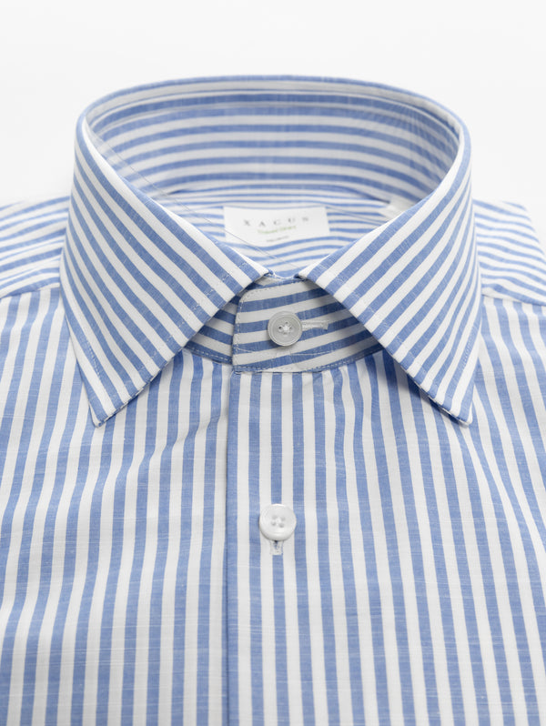 Camicia Wrinkle Free a Righe Bianco/Blu