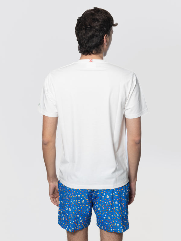 image-40_63b27bda-e913-4977-8f68-1d06ef6250f3_600x.jpg T-shirt con Taschino e Stampa con Ricamo Golden Power Bianco