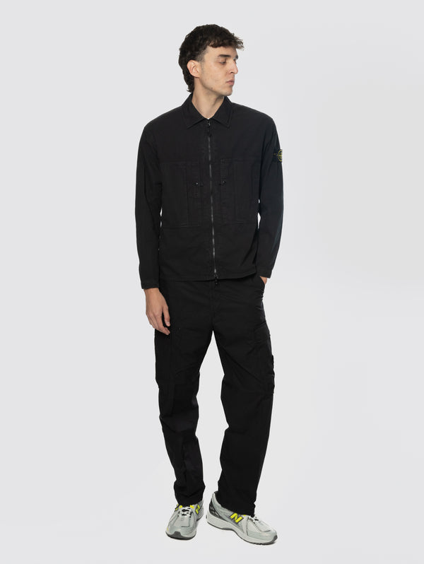 Overshirt in Ripstop di Cotone Organico Nero