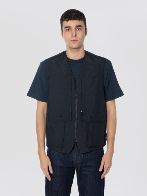 Gilet in Micro Ripstop Laminato Blu