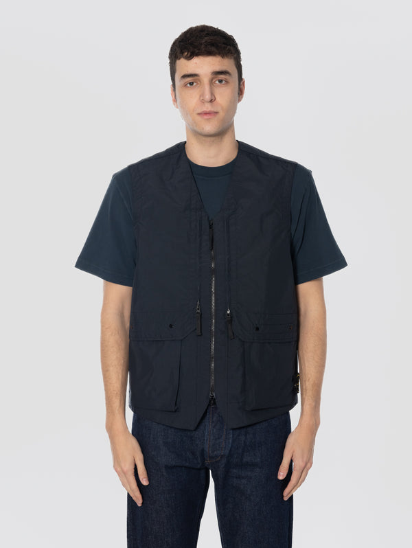 Gilet in Micro Ripstop Laminato Blu
