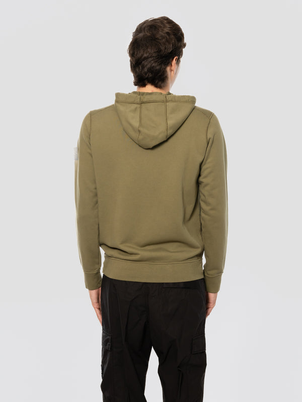 Felpa con Cappuccio e Zip Verde