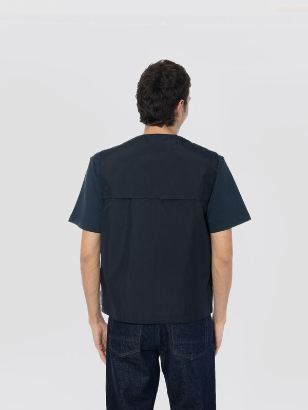 Gilet in Micro Ripstop Laminato Blu