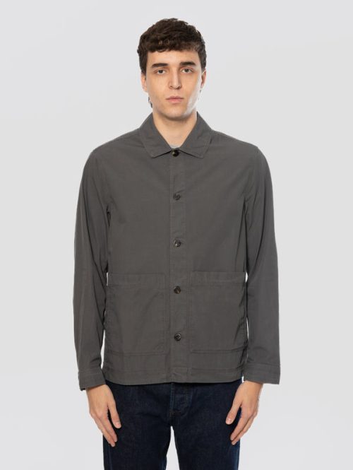 Overshirt in Popeline con Tasche Grigio