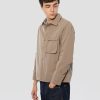 Overshirt con Tasca sul Petto Beige