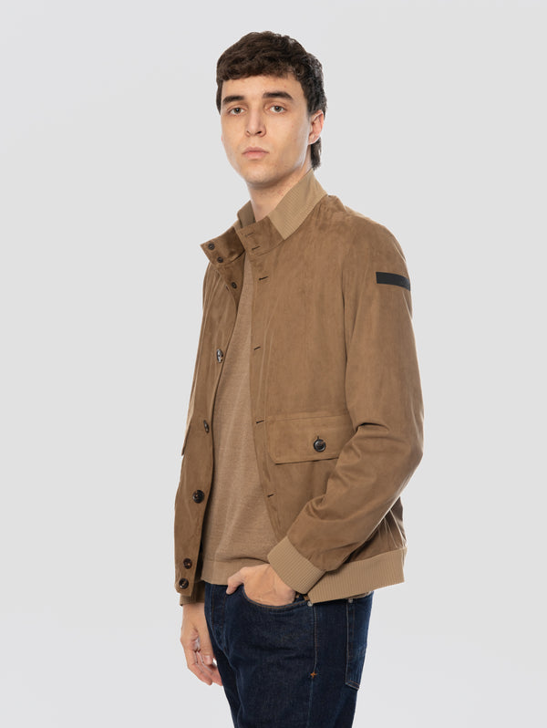 Giacca Bomber Nabucco Effetto Suede Tabacco
