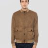Giacca Bomber Nabucco Effetto Suede Tabacco