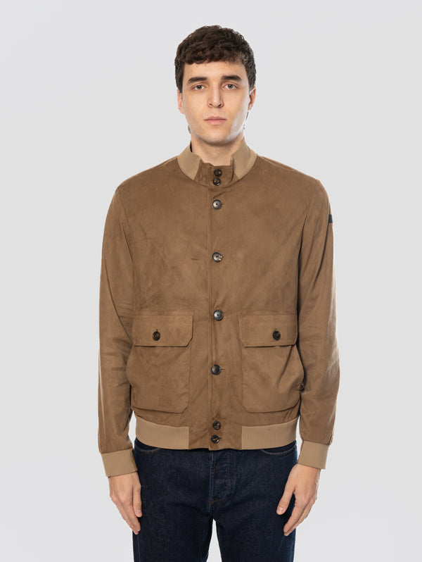 Giacca Bomber Nabucco Effetto Suede Tabacco