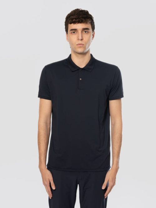 Polo due Bottoni in Oxford Blu