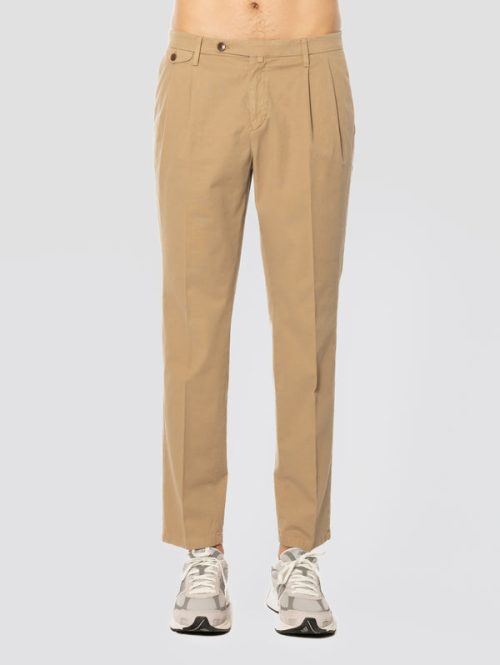 Pantaloni Easy Fit con Pences Sabbia