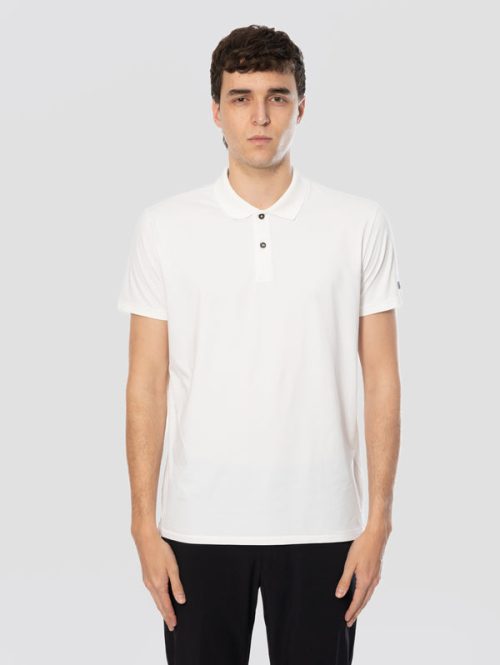 Polo due Bottoni in Oxford Bianco